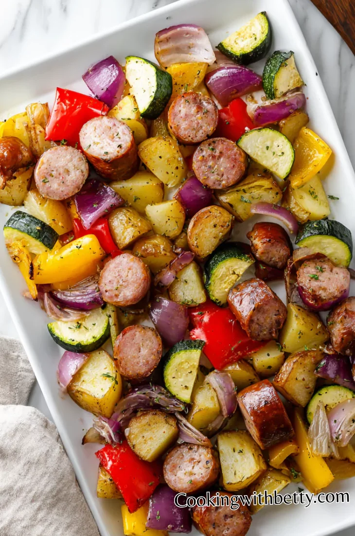 Sheet Pan Sausages and Veggies Recipe