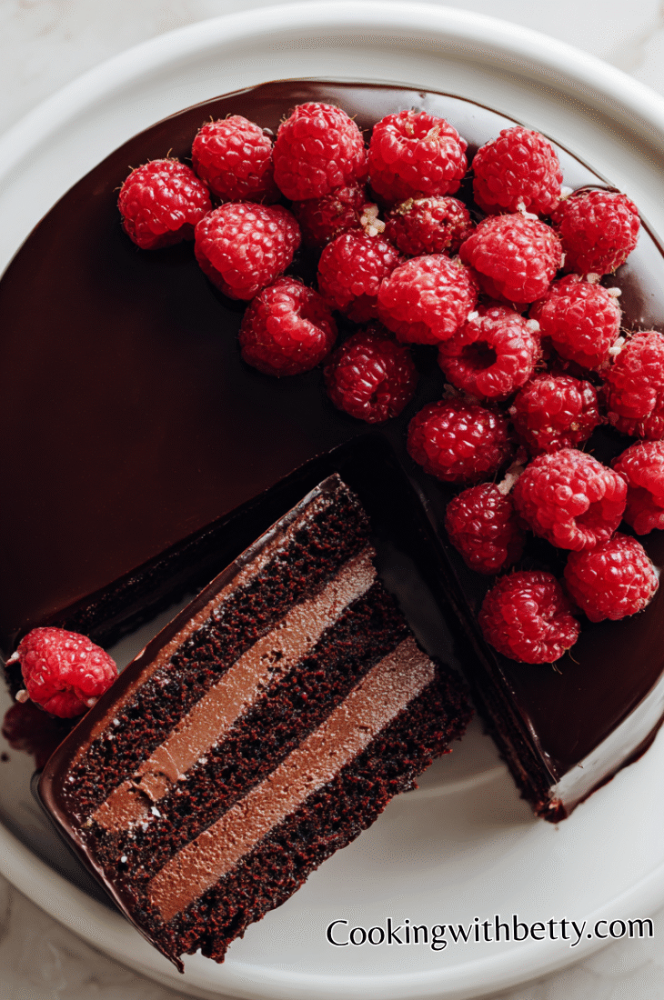 Dark Chocolate Raspberry Mousse Cake Recipe