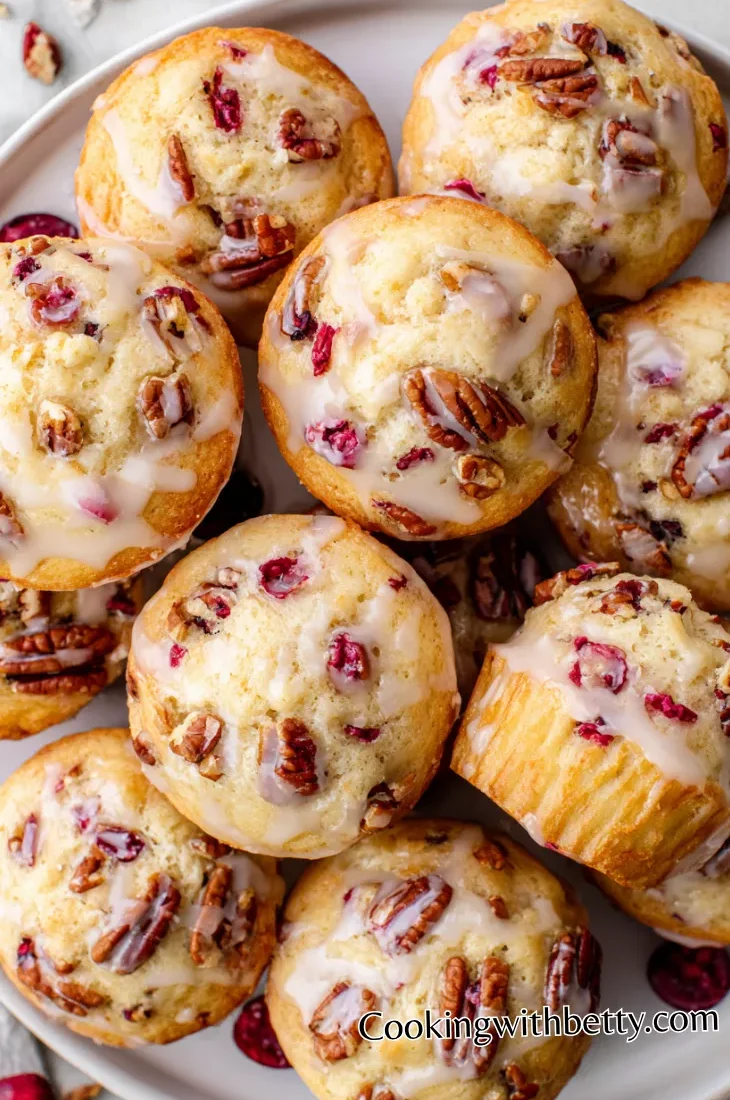 Glazed Cranberry Pecan Muffins Recipe
