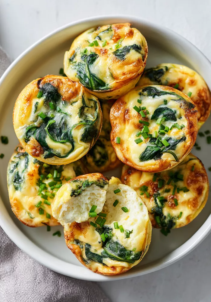 Air Fryer Egg Cups with Spinach and Cheese Recipe