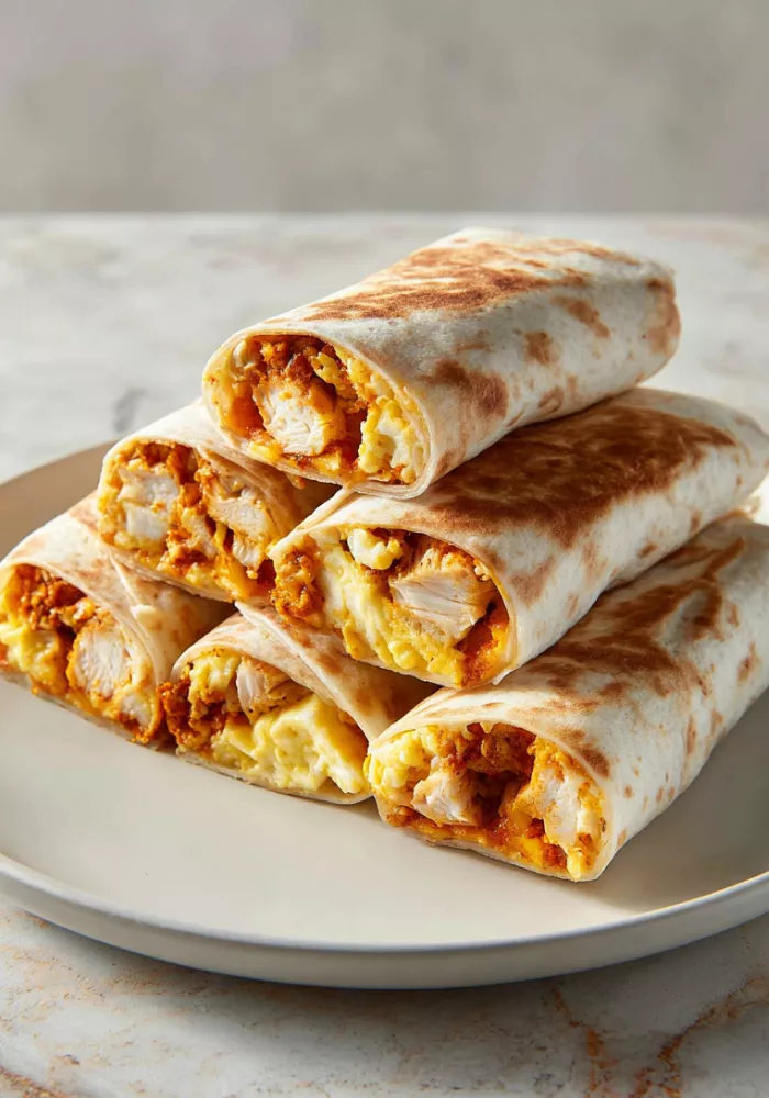 Chicken Breakfast Wrap with Eggs Recipe
