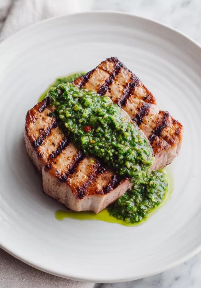 Grilled Tuna Steak with Salsa Verde Recipe