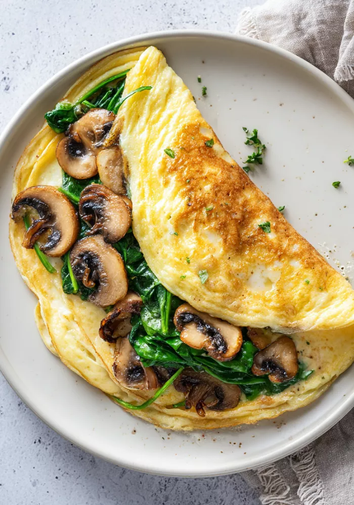 Mushroom and Spinach Omelette Recipe