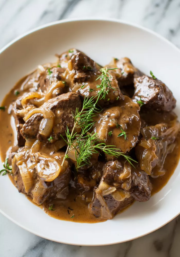 Smothered Beef Tips Recipe