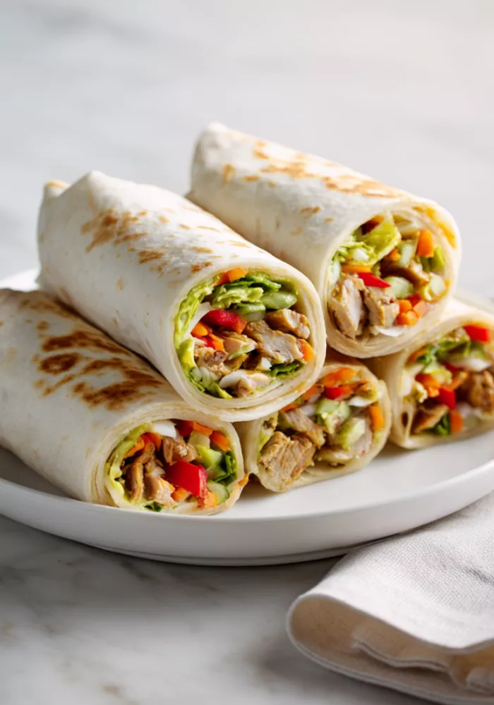 Spicy Chicken Vegetable Tortilla Wrap Recipe