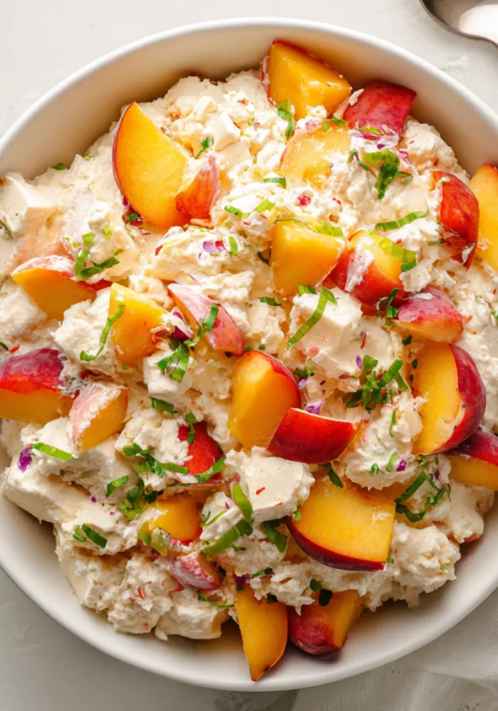 Peach Cobbler Cheesecake Fruit Salad Recipe
