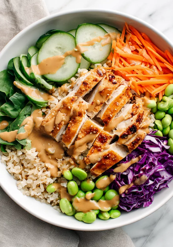 Thai Peanut Chicken Buddha Bowl Recipe