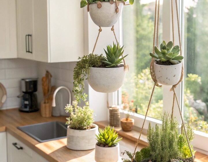14 Hanging Kitchen Plants Decor Ideas for Small Kitchens