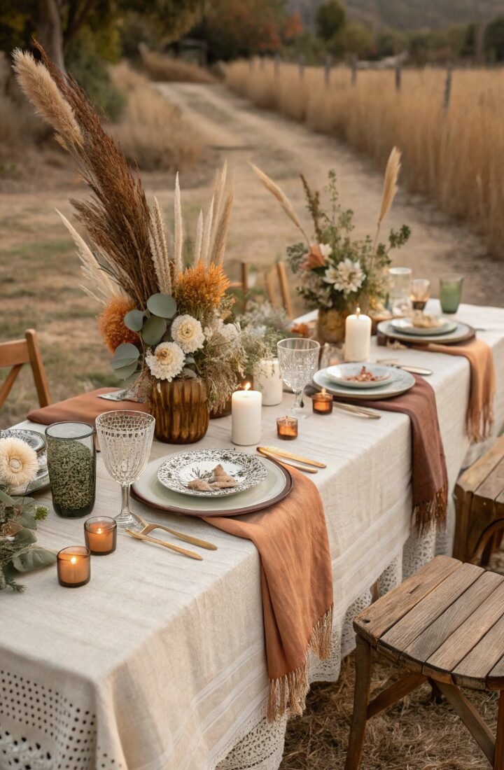 13 Cozy Boho Fall Wedding Decor Ideas for a Soft Romantic Vibe